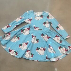 Blue Santa Print Dress